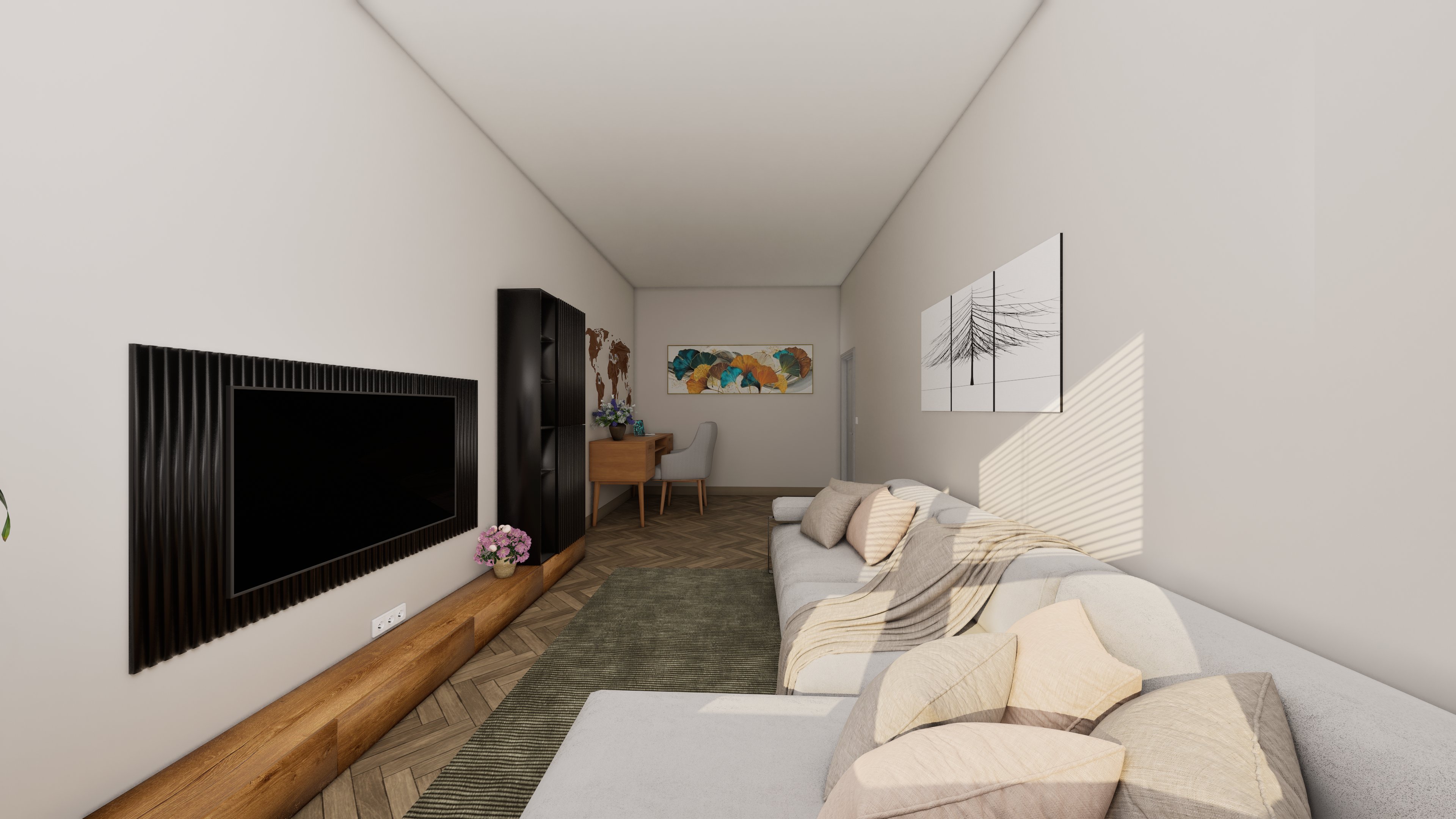 Living room interior 3D visualization by NovaViz3D